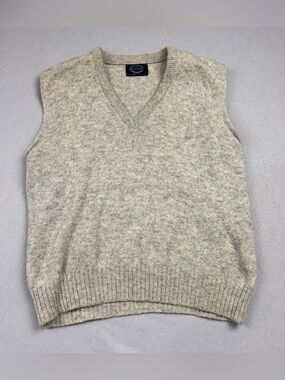 Vtg Jantzen Sweater Vest Sz L - Marled Grey Wool Blend - Grandpacore / Retro